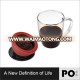 New design Professional fancy high borosilicate glass coffee cup and coffee dripper lid